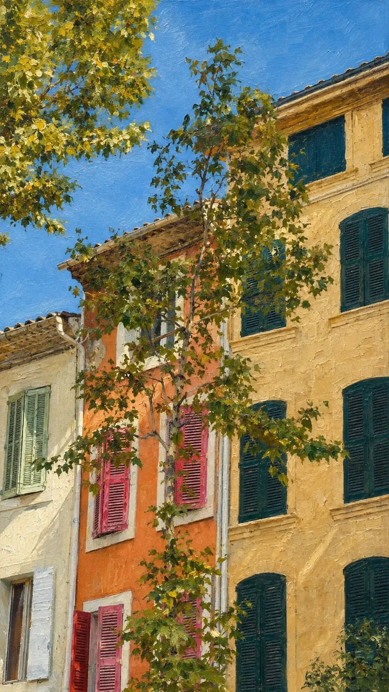 Salon, lumière du Sud. photographie picturale sur toile, finalisée à la main, Provence