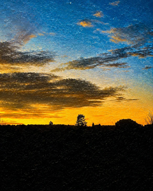 Cielo della sera · fotografia pittorica su tela, finita a mano in Provenza